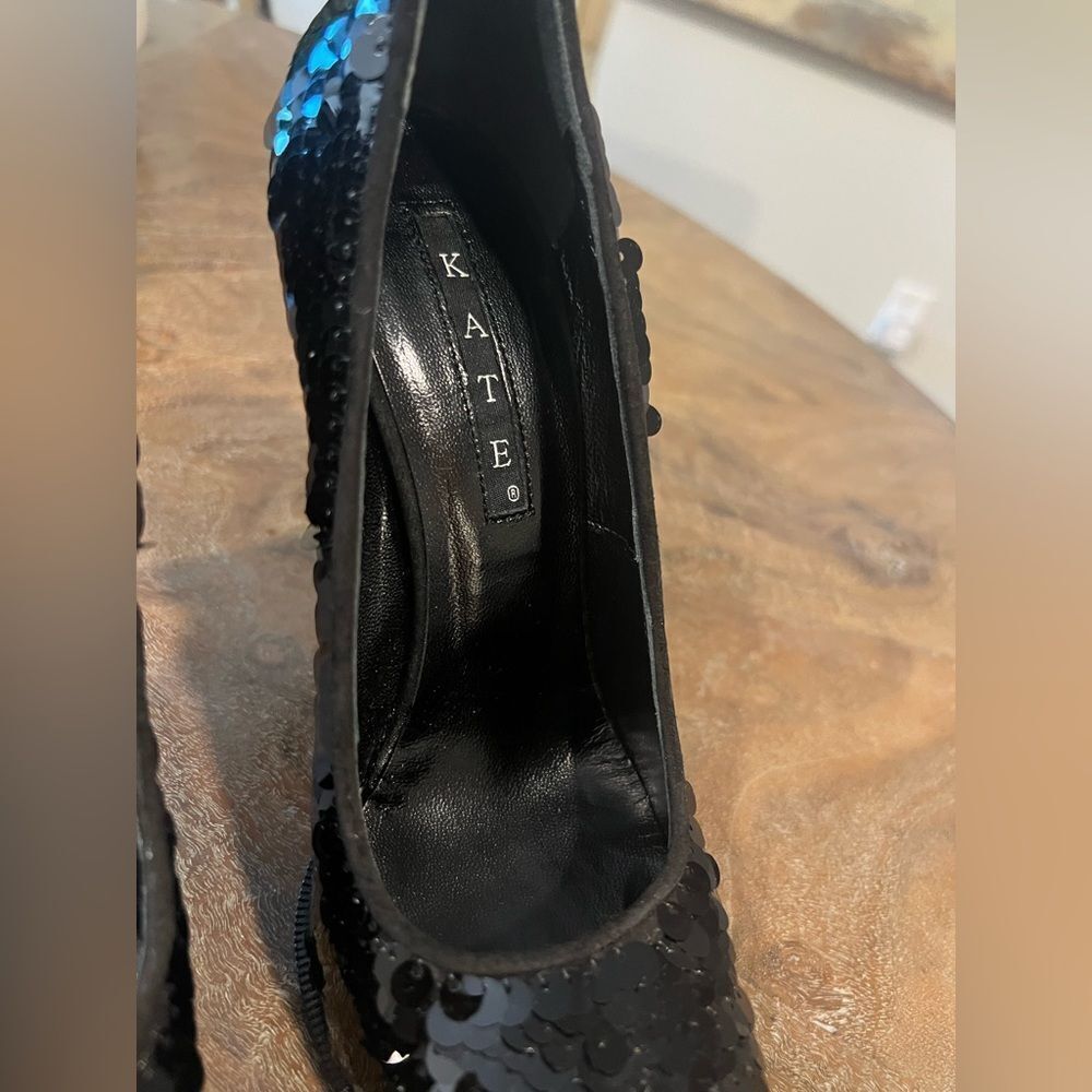 Kate by Ferrari Black Sequin Women's Shoes size 37 (7) - Picture 3 of 15